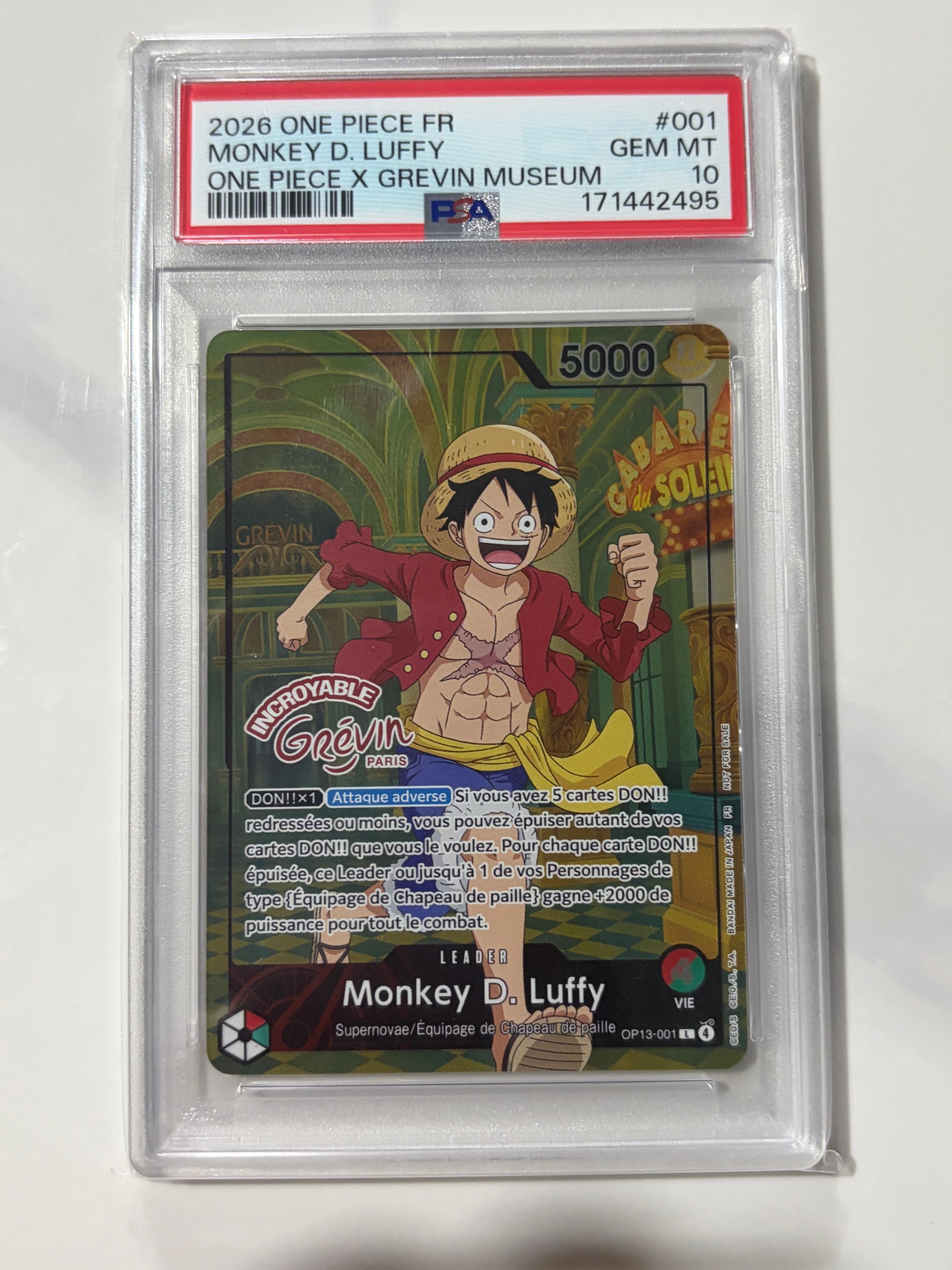 モンキー・D・ルフィ L [OP13-001]【フランス語版】(プロモーションカード「ONE PIECE × グレヴァン美術館」)
