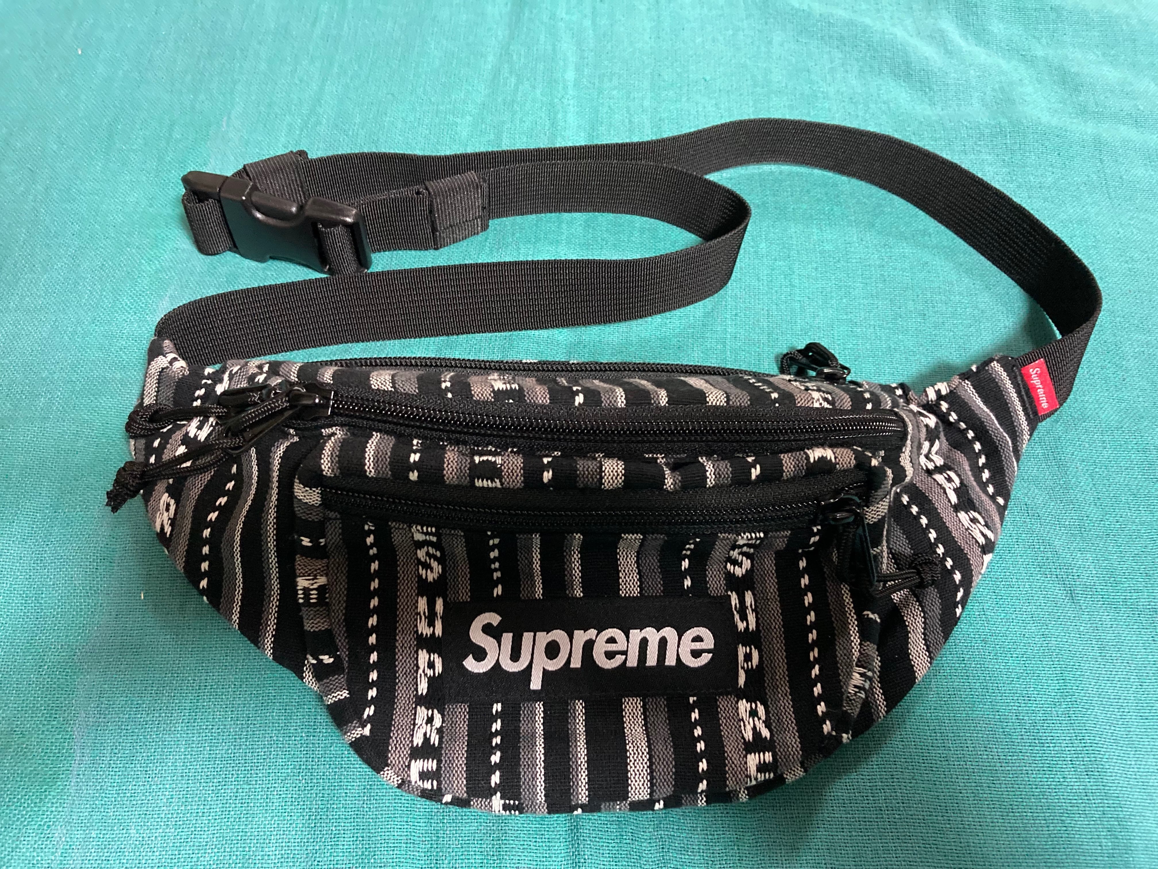 Supreme Woven Stripe Waist Bag 