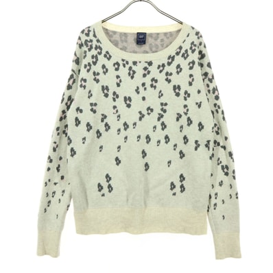 GAP ギャップ ヒョウ柄 長袖 ニット S ベージュ系