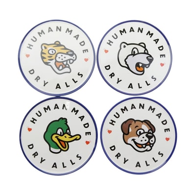 HUMAN MADE ヒューマンメイド その他アクセサリー ANIMAL COASTER SET コースター セット ホワイト系 ブルー系【美品】【中古】