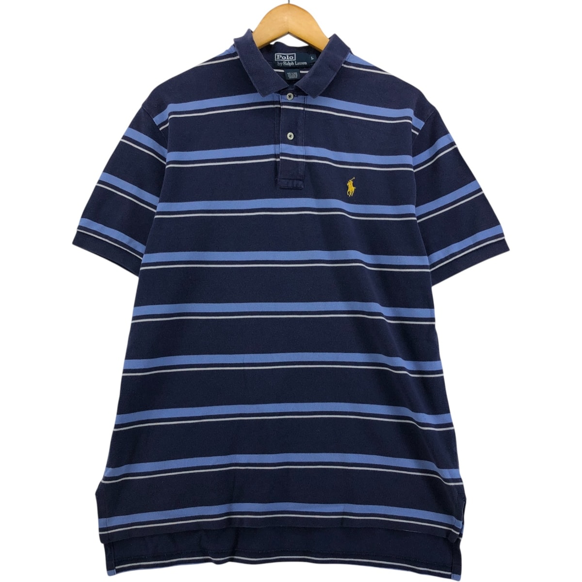 古着 ラルフローレン Ralph Lauren POLO by Ralph Lauren マルチボーダー 半袖 ボーダー ポロシャツ メンズL相当/eaa570865