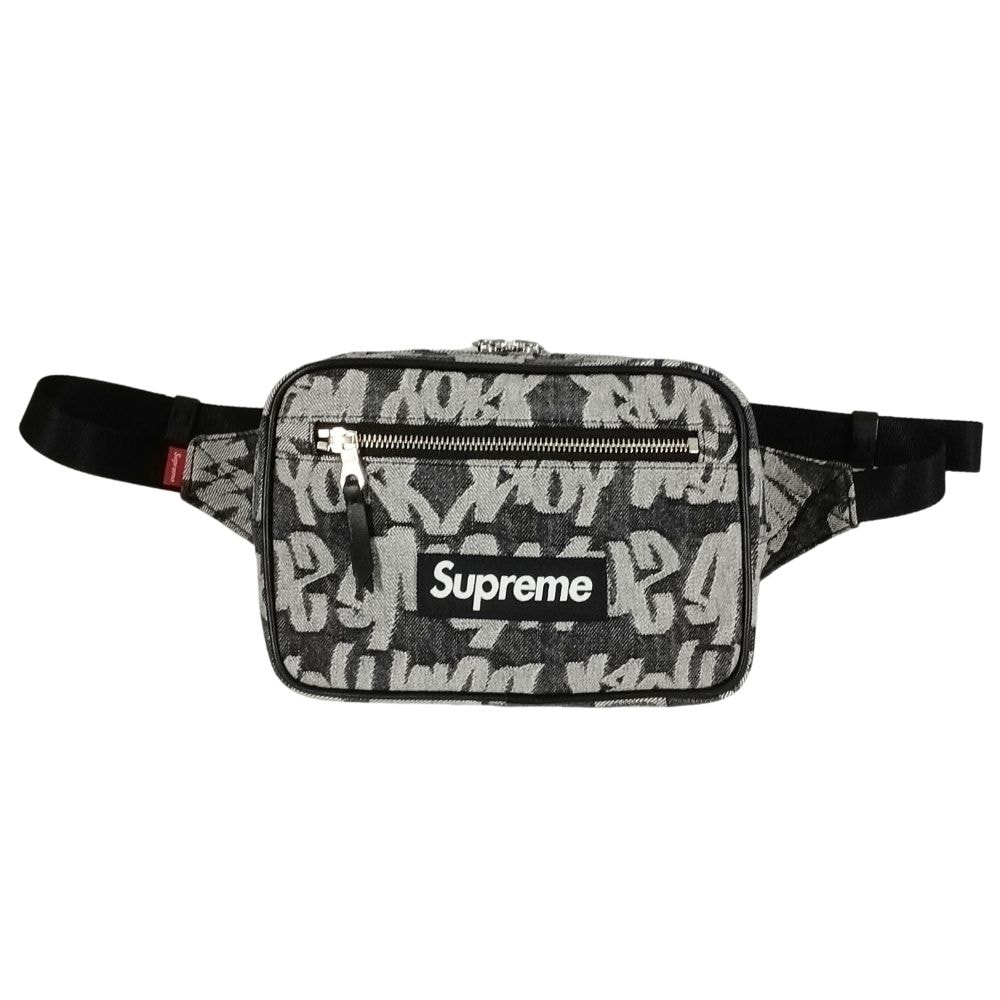 SUPREME シュプリーム Fat Tip Jacquard Denim Waist Bag ウエストバッグ ブラック 正規品 / 54524