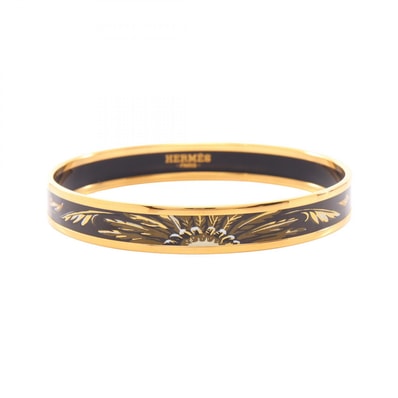 エルメス HERMES エマイユPM バングル アクセサリー GP(ゴールドメッキ) 七宝 ゴールド レディース ゴールド系 / ブラック系 【中古】