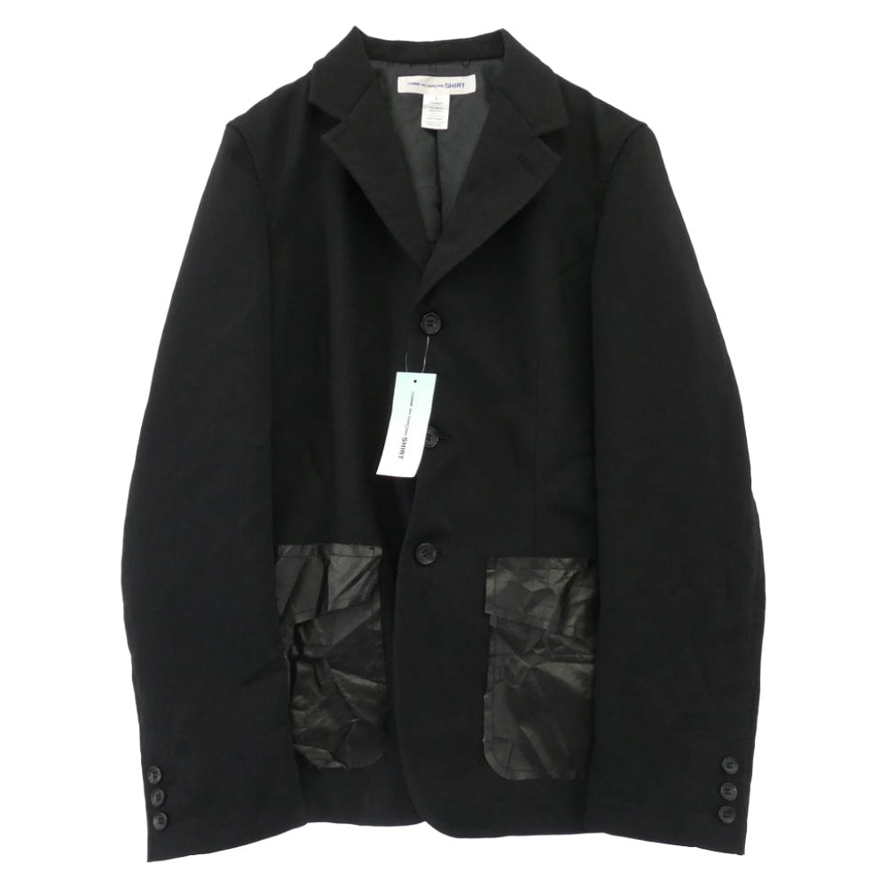 COMME des GARCONS コムデギャルソン ジャケット 25AW FP-J502 SHIRT シャツ エステルポケット テーラードジャケット ブラック系 S【極上美品】【中古】