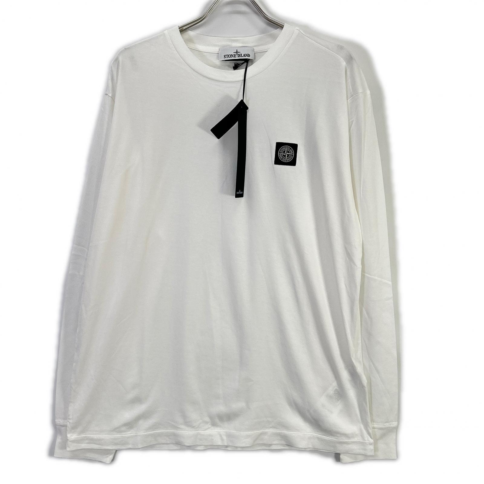 ストーンアイランド 791522713 ホワイト カットソー クルーネックTシャツ アイコンロゴパッチ 38