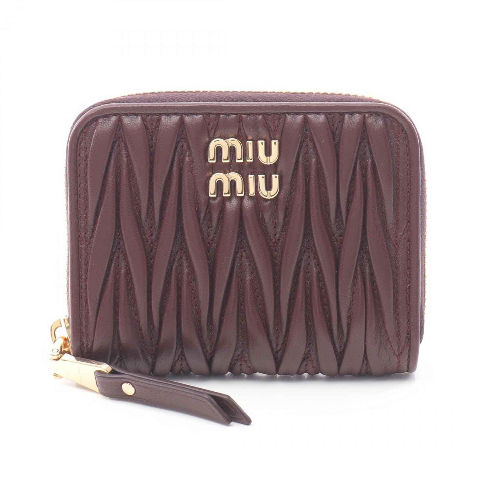 ミュウ ミュウ Miu Miu MATELASSE'MIU マテラッセ コインケース 財布 レザー レディース ボルドー系 5MM268AFPPF0007 【新品】
