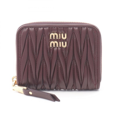 ミュウ ミュウ Miu Miu MATELASSE'MIU マテラッセ コインケース 財布 レザー レディース ボルドー系 5MM268AFPPF0007 【新品】