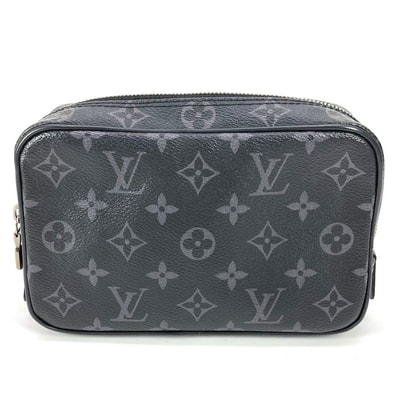 ルイヴィトン LOUIS VUITTON トゥルーストワレPM M43384 モノグラムエクリプス セカンドバッグ クラッチバッグ カバン マルチポーチ ポーチ モノグラムエクリプスキャンバス ブラック 美品