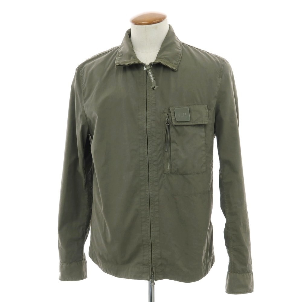 【中古】シーピーカンパニー C.P.Company コットン ジップアップ シャツブルゾン オリーブ【サイズM】【メンズ】