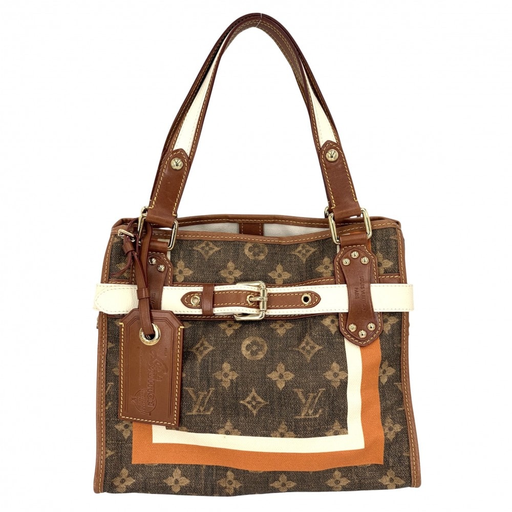 LOUIS VUITTON ルイヴィトン ハンドバッグ モノグラムティセ サックレイユールPM トートバッグ M56386    ブラウン 茶 ゴールド金具 レディース【中古品】