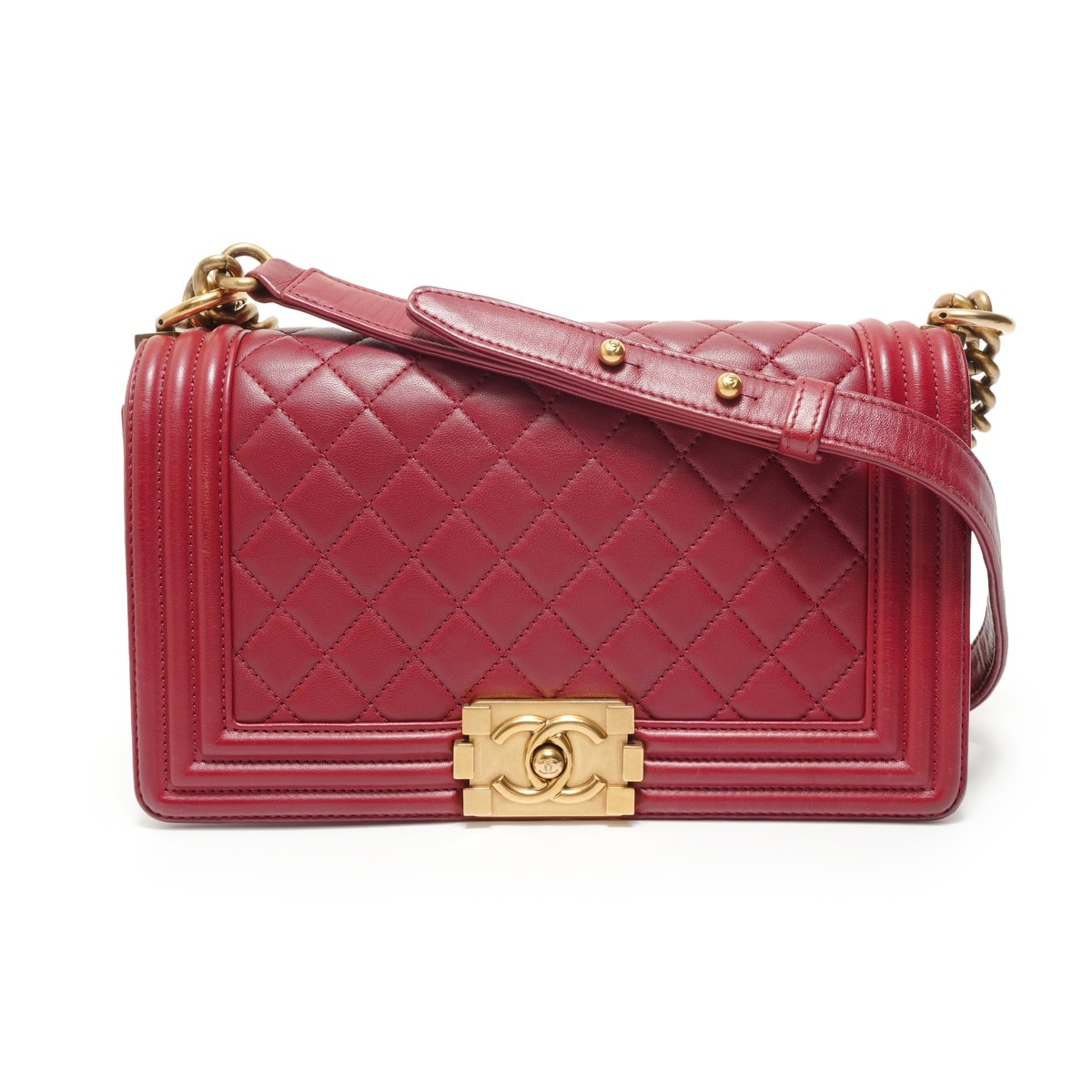 シャネル CHANEL 19番台 ボーイシャネル ラムスキン ショルダーバッグ【中古】