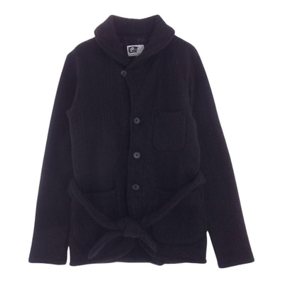 Engineered Garments エンジニアードガーメンツ ジャケット ショールカラー ベルテッド ウール ニット ジャケット ブラック系 S【中古】