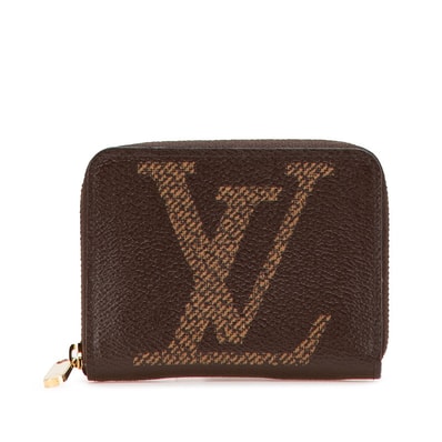 ルイ ヴィトン モノグラム ジャイアント ジッピー コインパース コインケース M67690 ブラウン PVC メッキ レディース LOUIS VUITTON 【中古】