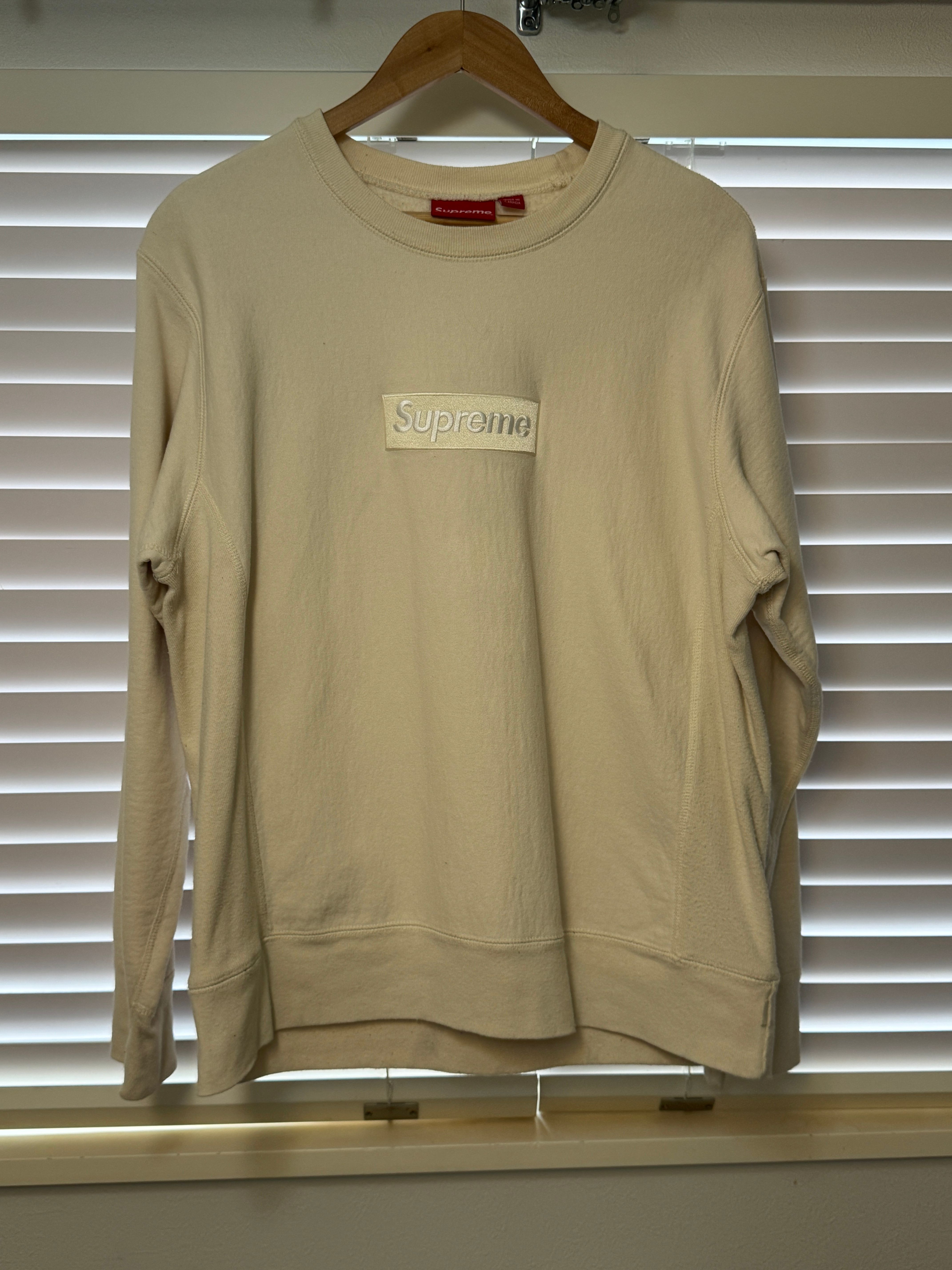 Supreme Box Logo Crewneck Sweatshirt "Ivory" (18FW)