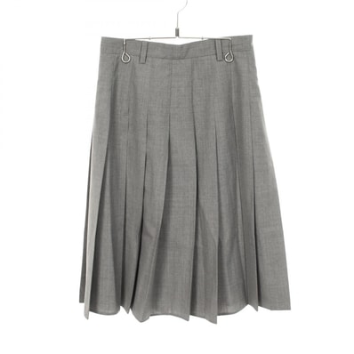 プラダ PRADA プリーツ スカート 衣料品 ボトムス ウール レディース グレー系 【中古】