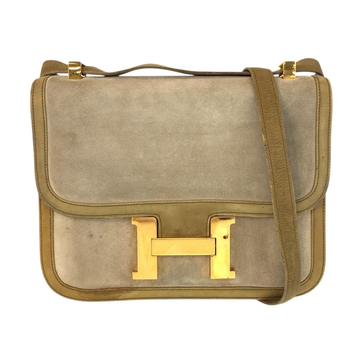 HERMES エルメス ヴィンテージ コンスタンス23 ベージュ カーキ ゴールド金具 ドブリス/ ショルダーバッグ ハンドバッグ ◯C刻印 601201 【中古】