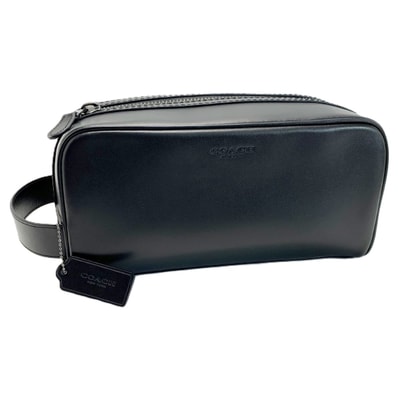 COACH コーチ スモールトラベルキット ハンドポーチ クラッチ セカンドバッグ レザー 2836 ブラック メンズ