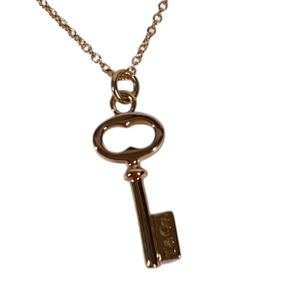 ティファニー TIFFANY&Co. オーバル キー ネックレス 鍵 K18 18K 金 アクセサリー ジュエリー チェーン ネックレス Au750 ピンクゴールド 美品