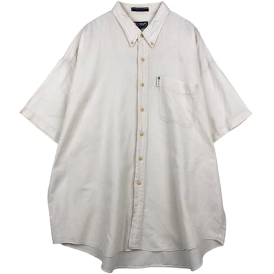 古着 ラルフローレン Ralph Lauren CHAPS チャップス 半袖 リネン×コットン ボタンダウンシャツ メンズXXL相当/eaa641618