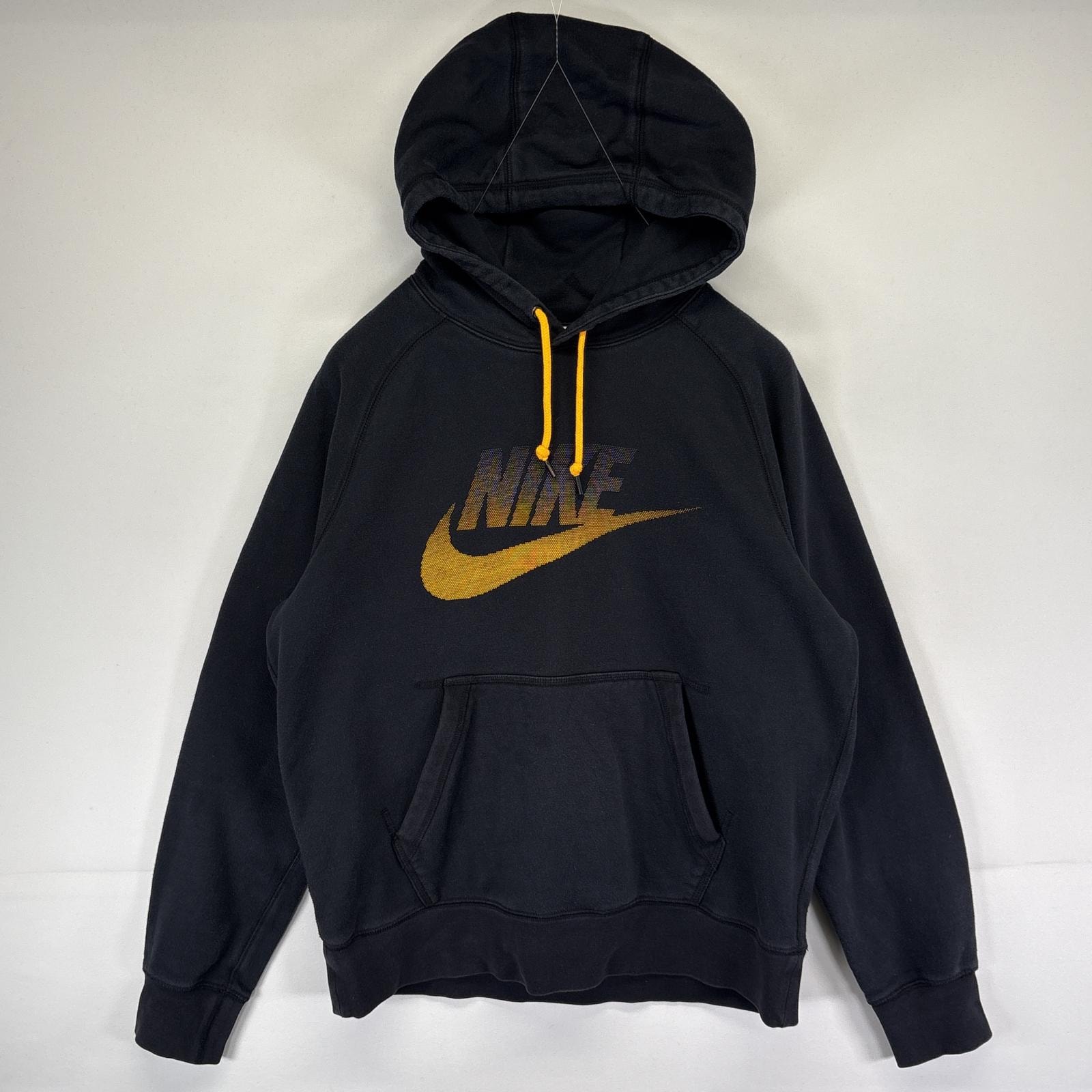 古着 ナイキ NIKE パーカー スウェット ビッグロゴプリント プルオーバー  フーディ M  ブラック メンズ