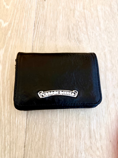 Chrome Hearts Arch Logo Plate 3-Pocket Leather Card Case "Black"