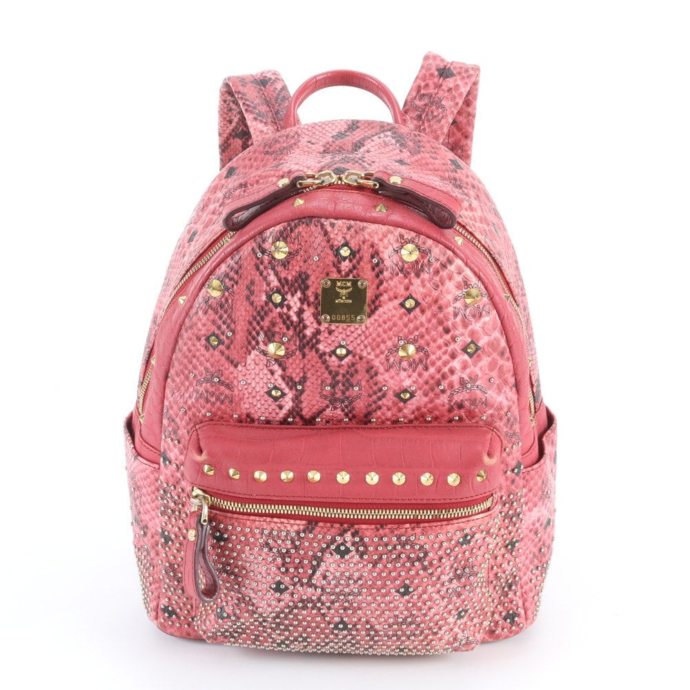 ■美品 MCM エムシーエム ヴィセトスパイソン 柄 スタッズ