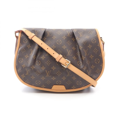 ルイ・ヴィトン LOUIS VUITTON メニルモンタンMM ショルダーバッグ バッグ PVCコーティングキャンバス レザー モノグラム レディース ブラウン系 M40473 【中古】
