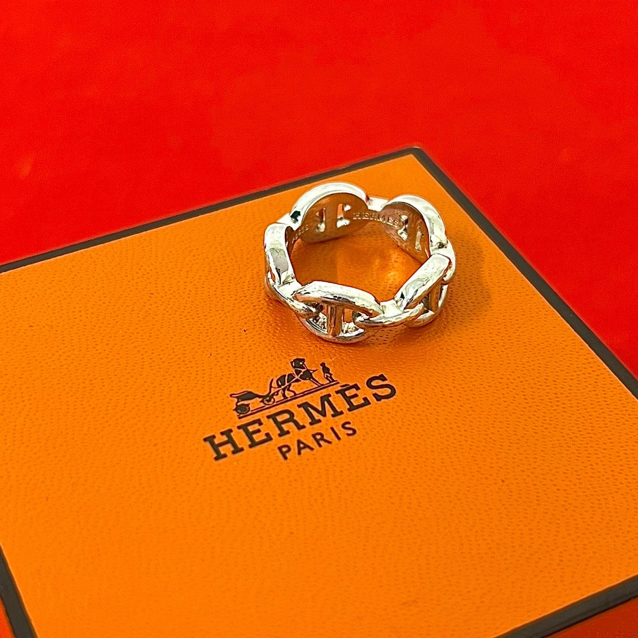 HERMES エルメス シェーヌダンクル アンシェネ リング シルバー925 リング・指輪 8号 シルバー
 24319
