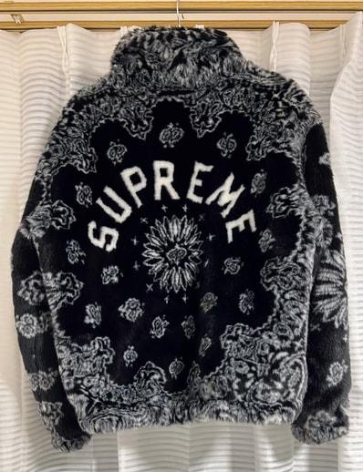 Supreme Bandana Faux Fur Bomber Jacket "Black"