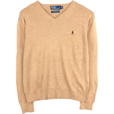 古着 ラルフローレン Ralph Lauren POLO by Ralph Lauren Vネック ピマコットンニットセーター メンズM相当/eaa672418