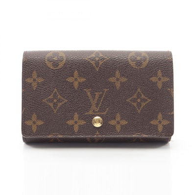 ルイ・ヴィトン LOUIS VUITTON ポルトモネ ビエ トレゾール モノグラム 二つ折り財布 財布 レザー PVC レディース ブラウン系 M61730 【中古】