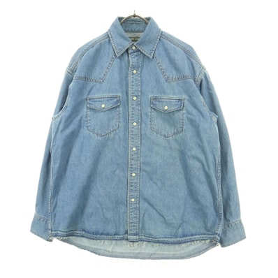 BEAMS LIGHTS ビームスライツ 長袖 デニム ウエスタンシャツ S ブルー