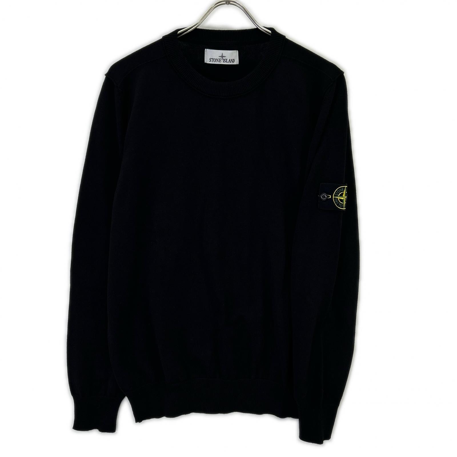 ストーンアイランド 25年 K1S155100053 ブラック クルーネック ニット L