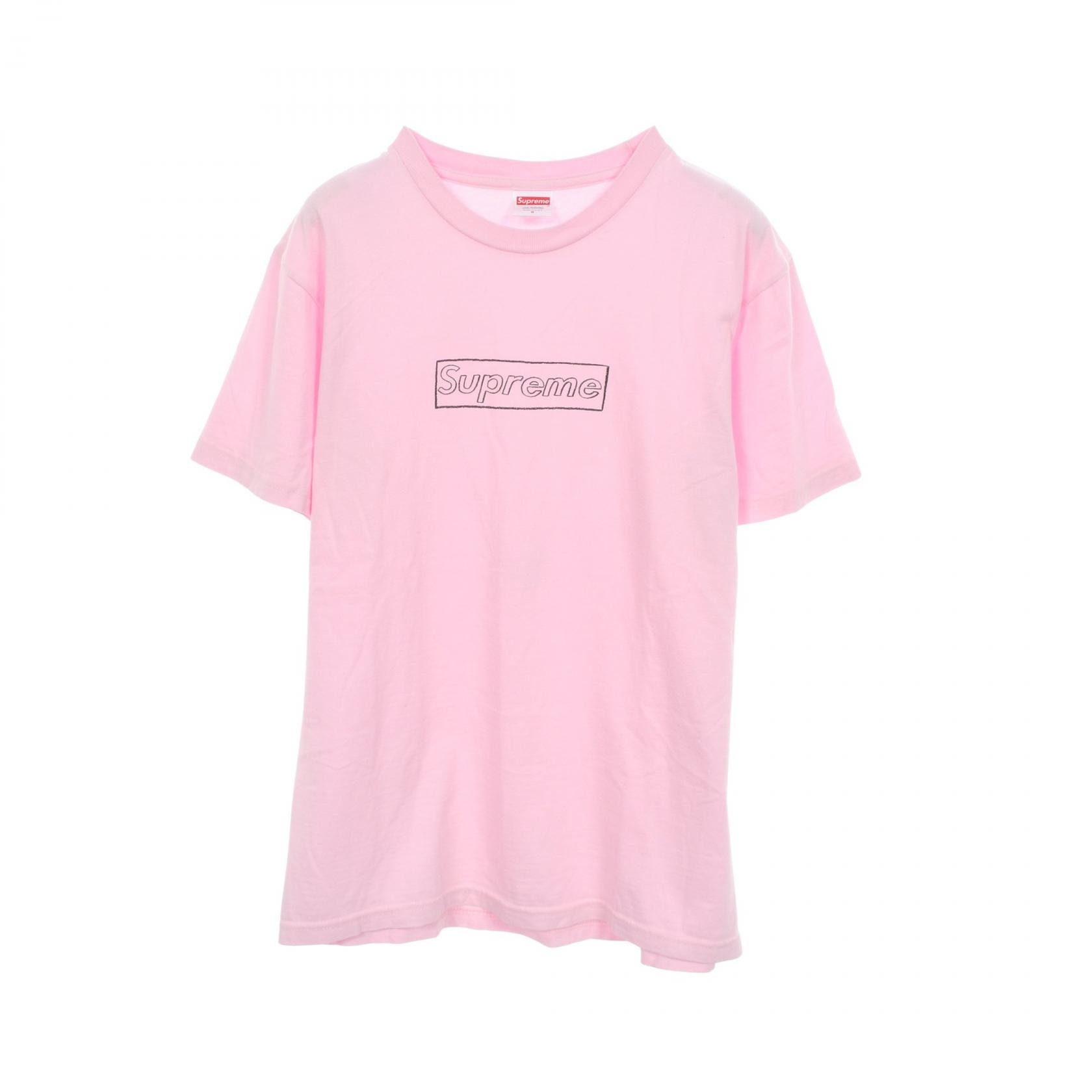 シュプリーム Supreme Supreme × Kaws Chalk Logo Tee 21SS 半袖Tシャツ 衣料品 トップス コットン メンズ ピンク系 【中古】