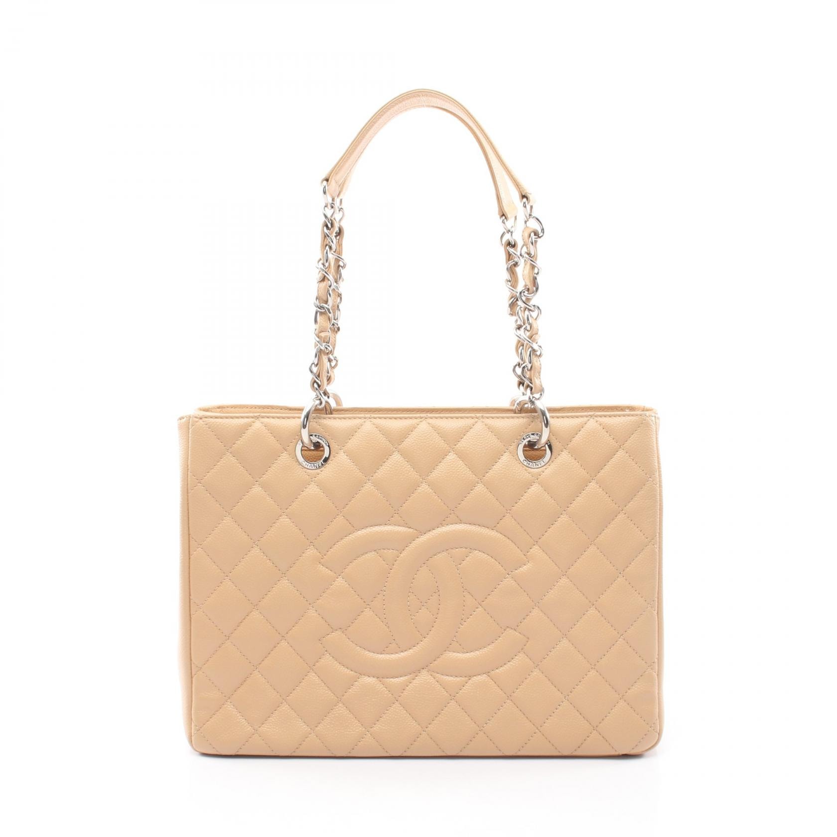 シャネル CHANEL マトラッセ グランドショッピング GST トートバッグ バッグ キャビアスキン(グレインドカーフ) レディース ベージュ系 A50995 【中古】