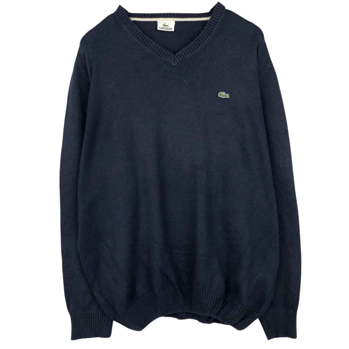 古着 ラコステ LACOSTE Vネック コットン×アクリルニットセーター 7 メンズXXL相当/eaa637255