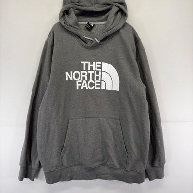 古着 ザ・ノースフェイス THE NORTH FACE パーカー スウェット プリント 大きいサイズ プルオーバー ロゴ 2XL グレー メンズ