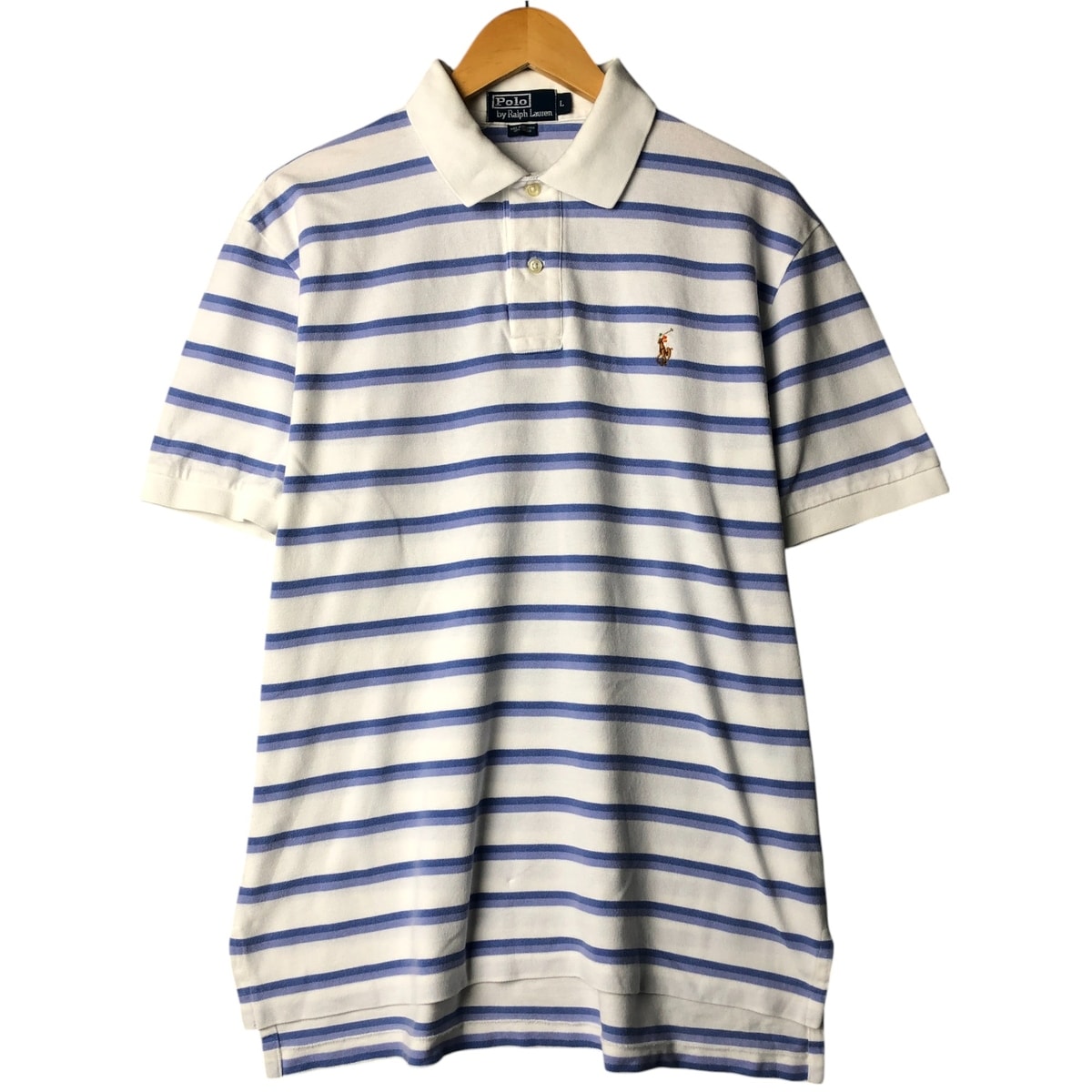 古着 ラルフローレン Ralph Lauren POLO by Ralph Lauren マルチボーダー 半袖 ボーダー ポロシャツ メンズL相当/eaa566795
