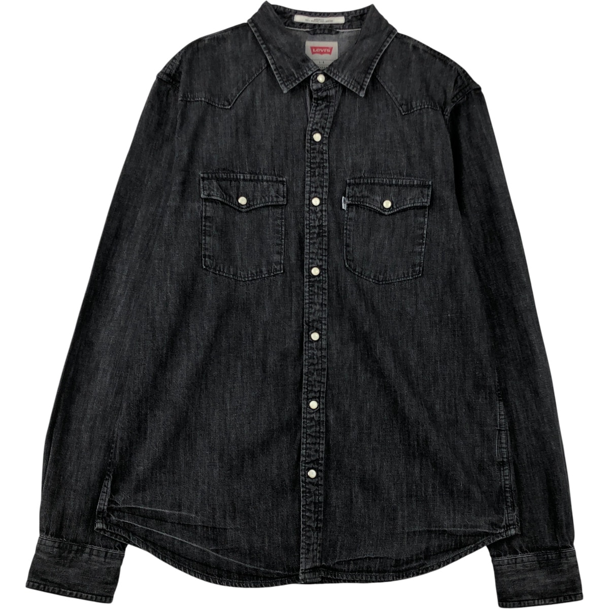 古着 リーバイス Levi's MODERN FIT 長袖 ブラックデニムウエスタンシャツ メンズL相当/eaa614750