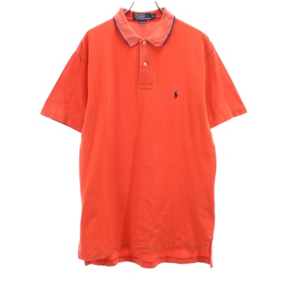Polo by Ralph Lauren ポロバイラルフローレン 半袖 ポロシャツ M オレンジ 鹿の子地