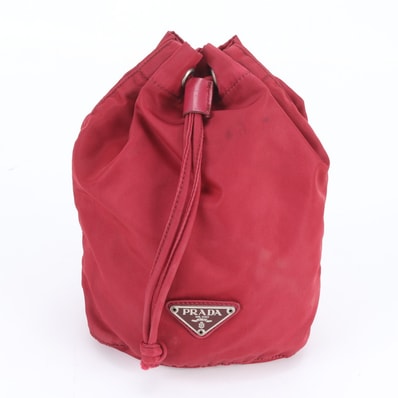 ■美品 プラダ テスート ナイロントライアングルロゴ ドローストリング 巾着