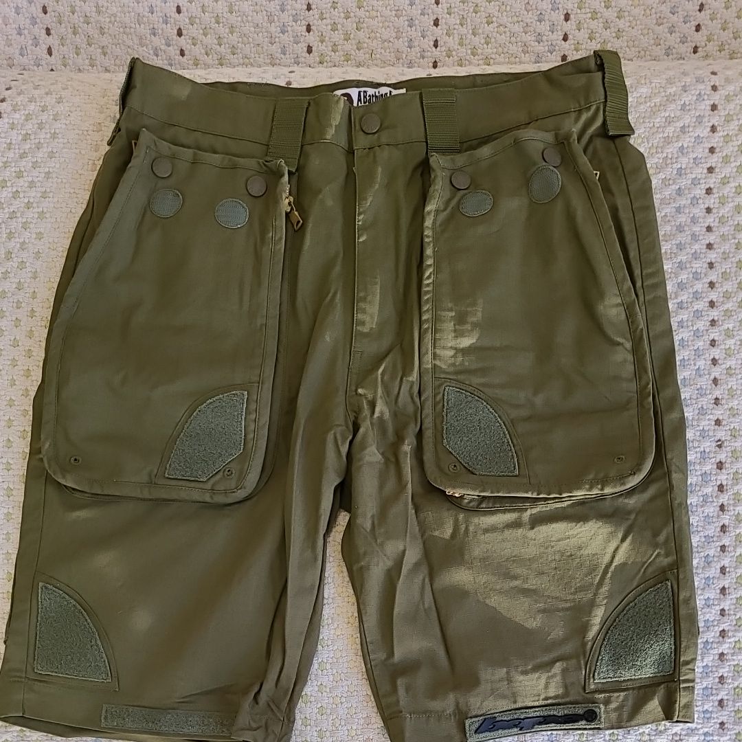 A BATHING APE ミリタリーショートパンツ S カーキ