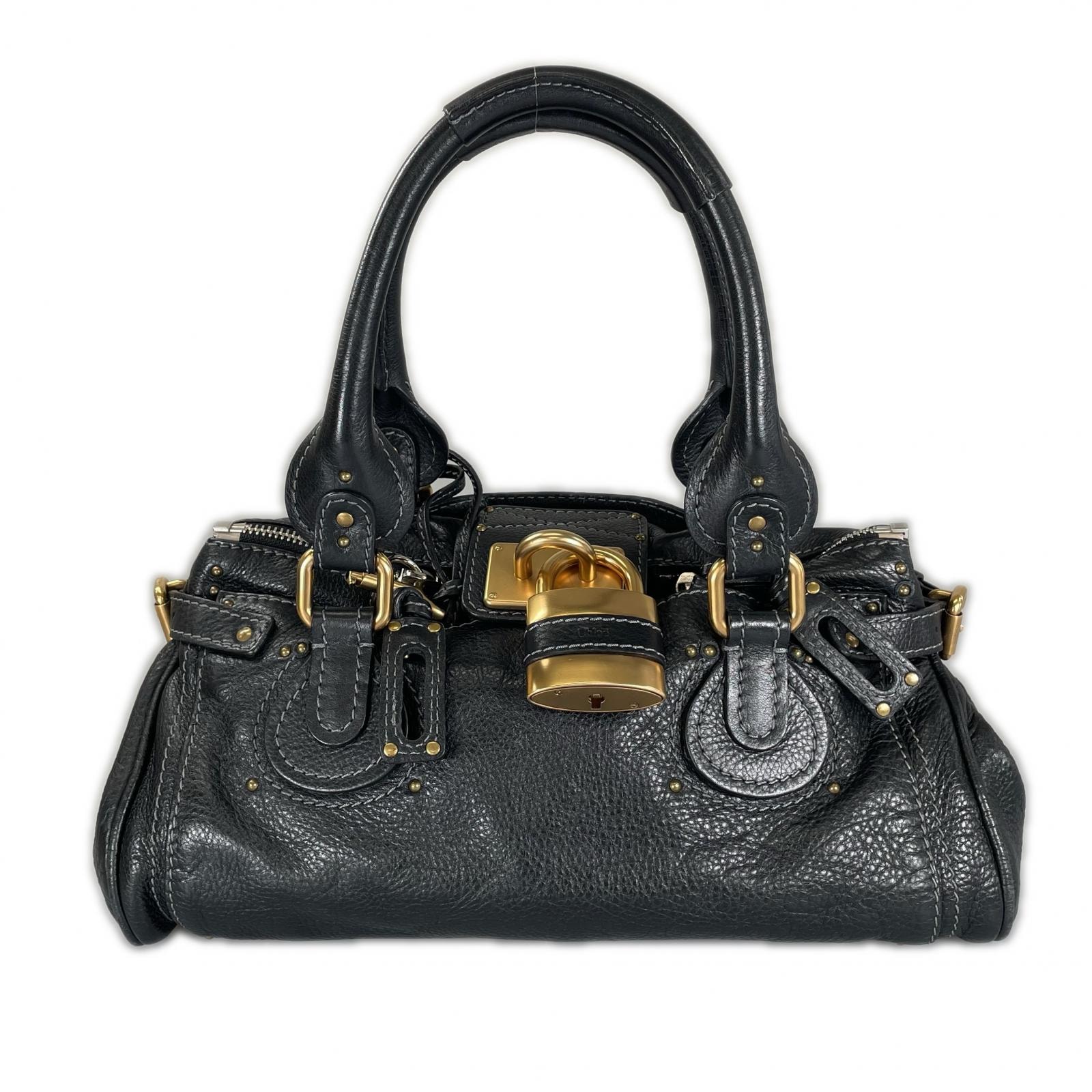 Chloe クロエ パディントン ハンドバッグ レザー ブラック レディース【中古】