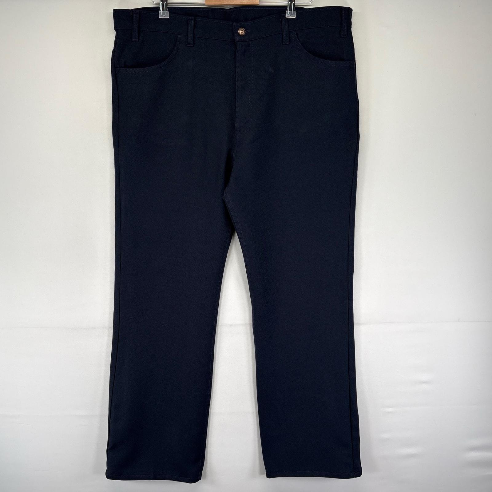 古着 90's/90年代 リーバイス Levi's USA製 パンツ ランチャーパンツ ポリパン ストレート スタプレ W42 L32  ネイビー系 メンズ