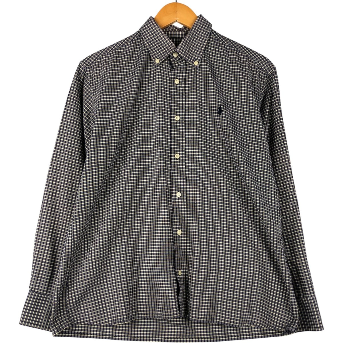 古着 ラルフローレン Ralph Lauren CUSTOM FIT 長袖 ボタンダウンチェックシャツ メンズL相当/eaa600190