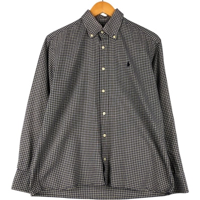古着 ラルフローレン Ralph Lauren CUSTOM FIT 長袖 ボタンダウンチェックシャツ メンズL相当/eaa600190