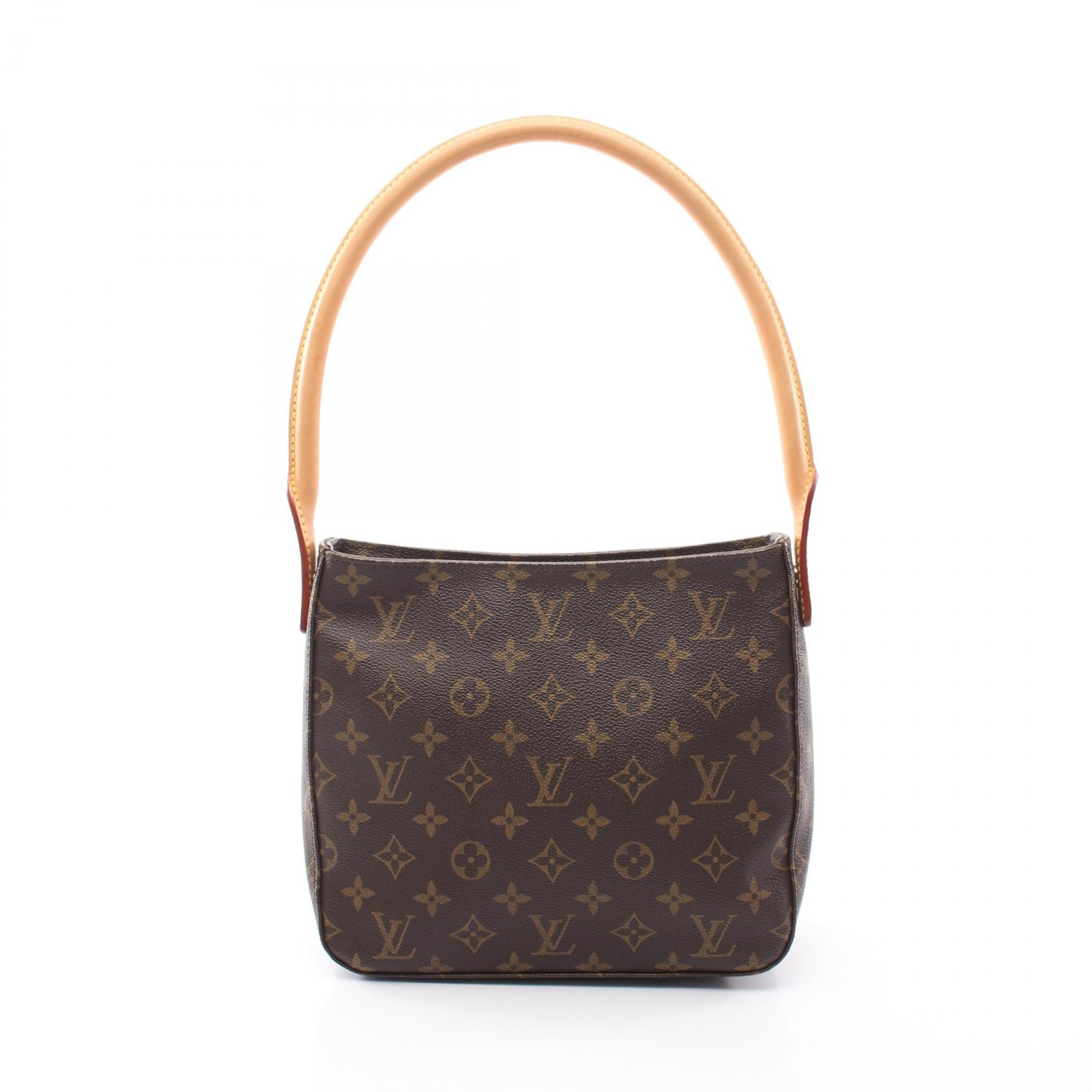 ルイ・ヴィトン LOUIS VUITTON ルーピングMM ショルダーバッグ バッグ PVCコーティングキャンバス レザー モノグラム レディース ブラウン系 M51146 【中古】