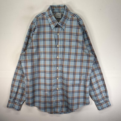 古着 ブルックスブラザーズ Brooks Brothers 長袖シャツ ボタンダウン L ブルー系 チェック メンズ