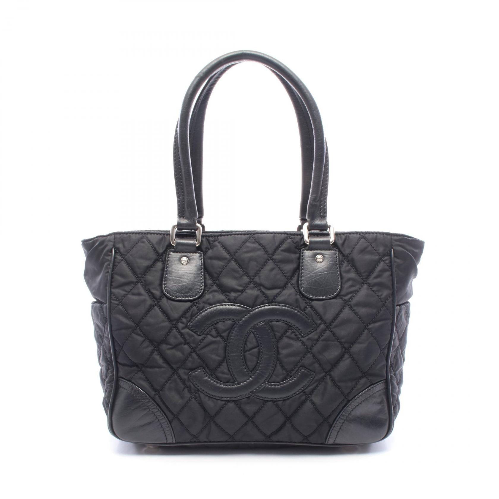 シャネル CHANEL パリニューヨークライン トートバッグ バッグ ナイロン レザー レディース ブラック系 【中古】