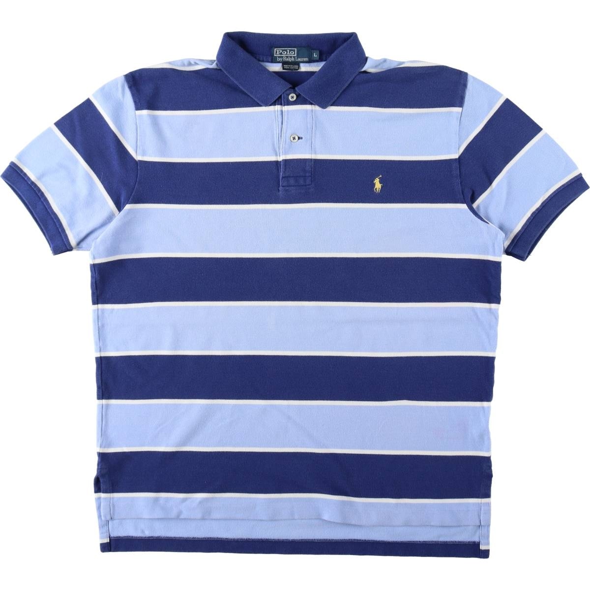 古着 ラルフローレン Ralph Lauren POLO by Ralph Lauren CUSTOM FIT ボーダー柄 半袖 ボーダー ポロシャツ L メンズL相当/eaa654585